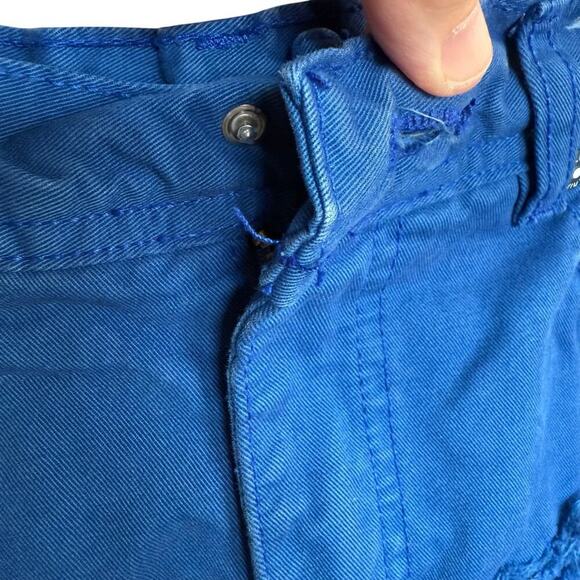 Focus Jeans Men's Royal Blue Distressed Y2K Zippers 32x30 Skinny Streetwear - Picture 3 of 10